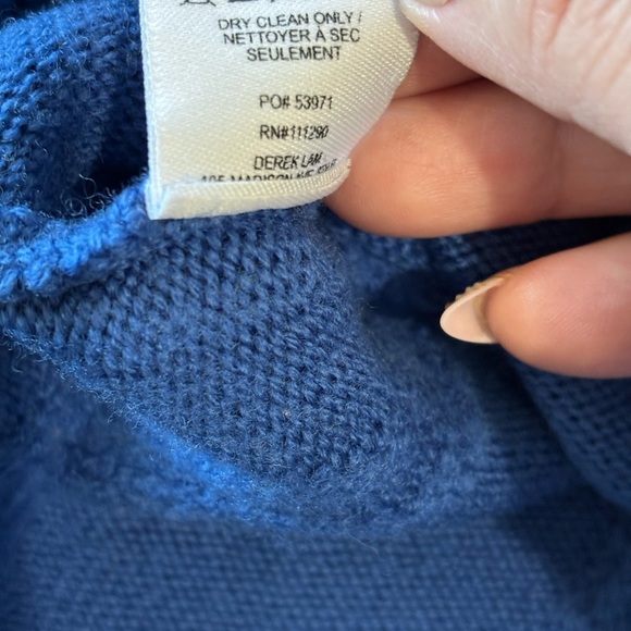 Derek Lam Denim Women’s 100% Wool V-Neck Sweater Boxy Knit Blue Size XS - Picture 5 of 10